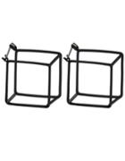 Shein Black Plated Square Stud Earrings