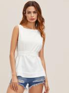 Shein Sleeveless Top With Wide Belt