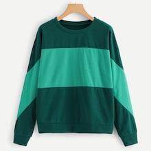 Shein Colorblock Round Neck Sweatshirt