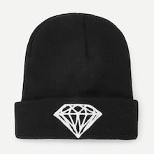Shein Embroidered Diamond Beanie Hat
