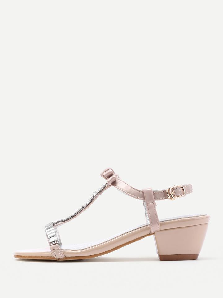 Shein Bow Tie Detail T Strap Sandals