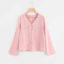 Shein Bell Sleeve Button Up Shirt