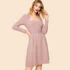 Shein 40s Pearl Beaded Fit & Flare Belted Dress