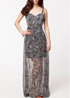 Rosewe Glamorous Hollow Design Printed Maxi Dress For Woman