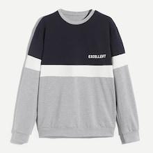 Shein Men Color Block Letter Print Pullover