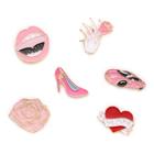 Shein Heart & Rose Design Cute Brooch Set