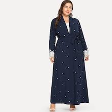 Shein Plus Beaded Decoration Self-tie Cardigan