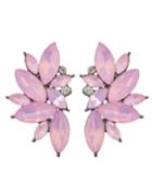 Shein Pink Rhinestone Flower Shape Stud Earrings