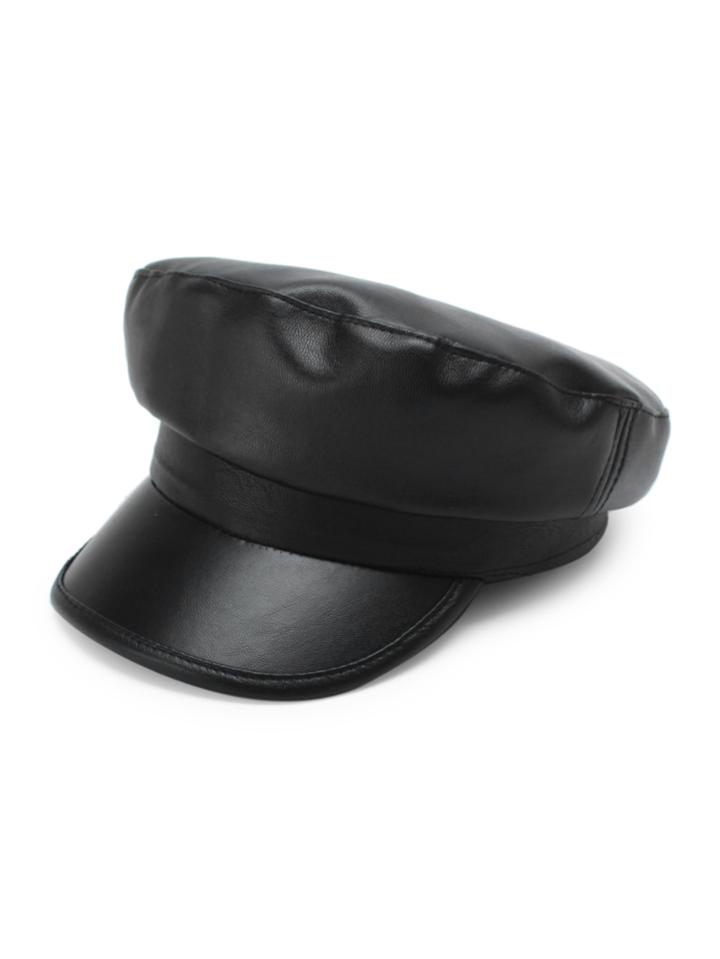 Shein Faux Leather Baker Boy Hat