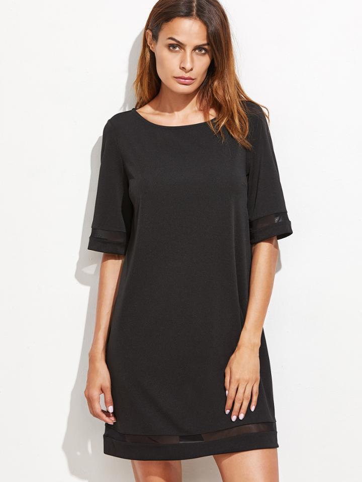 Shein Mesh Panel Tunic Dress