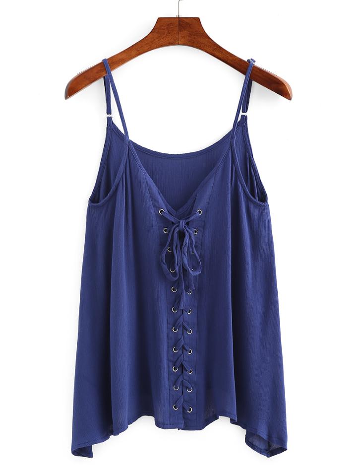 Shein Lace-up Front Swing Cami Top