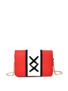 Shein Criss Cross Strap Detail Color Block Chain Bag