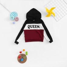 Shein Girls Color Block Letter Print Sweatshirt
