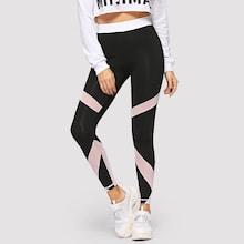 Shein Contrast Waist Cut-and-sew Leggings