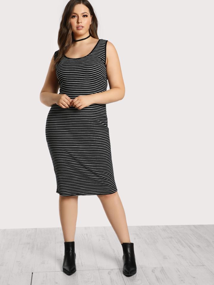 Shein Striped Ribbed Tank Dress