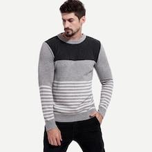 Shein Men Color Block Striped Jumper