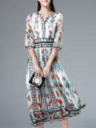Shein White Argyle Print A-line Dress