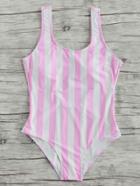 Shein Vertical Strap Low Back Swimsuit