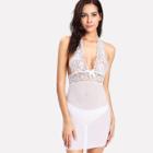 Shein Lace & Mesh Dress With Thong