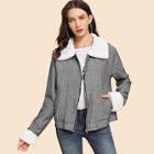 Shein Zip Up Jacket With Borg Collar