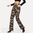 Shein Pocket Front Camo Print Jeans