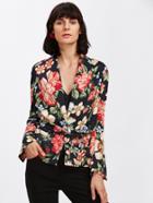 Shein Flower Print Tie Waist Blazer