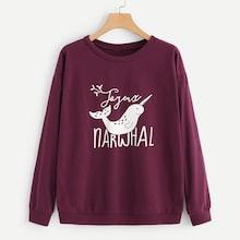 Shein Mixed Print Round Neck Sweatshirt