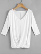 Shein V Neckline Cross Hem Tee