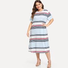 Shein Plus Striped Tee Dress