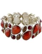 Shein Red Gemstone Silver Fashion Bracelet