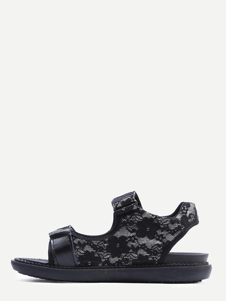 Shein Black Open Toe Block Sandals