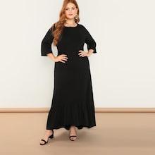 Shein Plus Flounce Dip Hem Dress