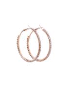 Shein 1 Pair Rhinestone Gold Hoop Earrings