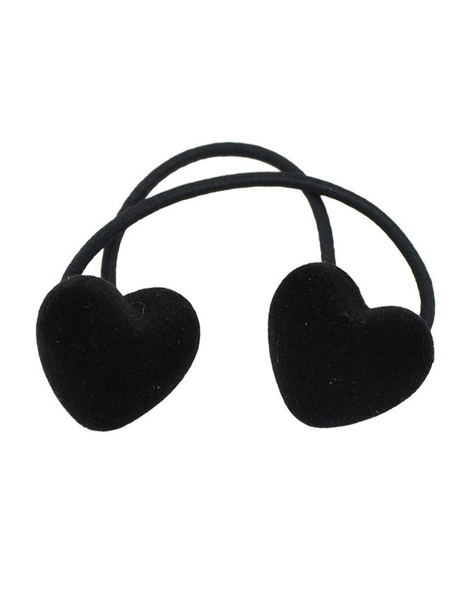 Shein Black Elastic Rope Heart Hair Band