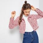 Shein Button Up Crop Striped Jacket