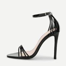 Shein Ankle Strap Open Toe Heeled Sandals
