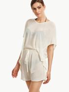 Shein Beige Batwing Sleeve Hollow Back Knitted Jumpsuit