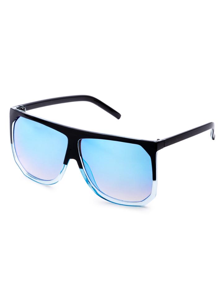Shein Contrast Frame Light Blue Lens Sunglasses