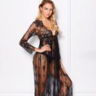 Shein Maxi Floral Lace Dress With Thong