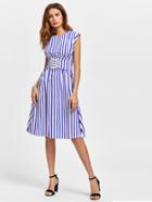 Shein Contrast Vertical Striped Corset Dress