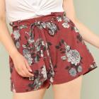 Shein Plus Belted Floral Shorts