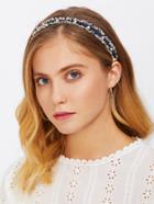 Shein Faux Pearl Frayed Trim Headband