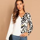 Shein Two Tone Leopard Shirt