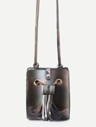 Shein Brown Iridescent Structured Tassel Drawstring Crossbody Bag