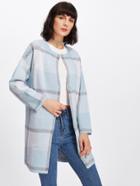 Shein Plaid Longline Sweater Coat