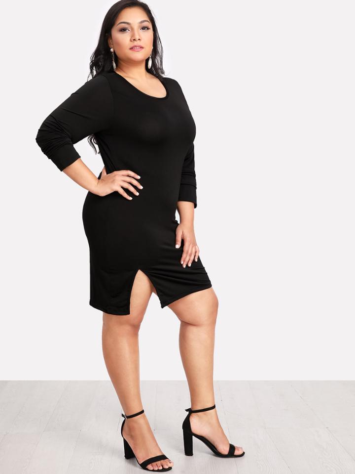 Shein Split Side Solid Dress