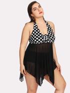 Shein Asymmetrical Polka Dot Dress Set