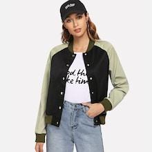 Shein Color Block Baseball Jacket