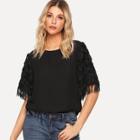 Shein Feather Embellished Tunic Top