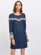 Shein Beading Embroidered Tape Embellished Dress